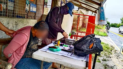 ILOILO. Police operatives of the Police Regional Office in Western Visayas (PRO 6) present three drug suspects and the approximately 155 grams of suspected shabu worth P1,054,000 seized during separate buy-bust operations in Barangay Gerongan, Lemery, and Barangay Gines Viejo, Passi City, Iloilo, on February 11, 2026.