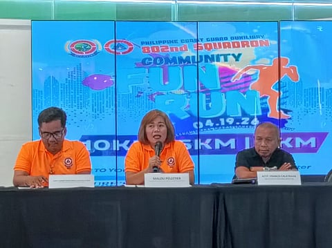 FUN RUN FOR A CAUSE. Malou Pelletier, center, discusses details of the April 19 community fun run supporting coastal volunteers during the Davao Sportswriters Association (DSA) Forum at The Annex of SM City Davao, Feb. 12. With her are Marcial Mercado, of the Philippine Coast Guard Auxiliary, left, and Francis Calatrava, deputy regional director of Samahang Basketbol ng Pilipinas (SBP)-11.