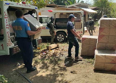 ZAMBOANGA. Police operatives arrest one person and seize P5.05 million worth of smuggled cigarettes in the Bangsamoro provinces of Maguindanao del Norte and Basilan on Saturday, February 21.