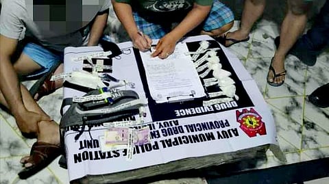 ILOILO. Ajuy Municipal Police Station operatives present approximately 362 grams of suspected shabu worth P2,461,600 seized from a high-value individual in Barangay San Antonio, Ajuy, Iloilo on February 27, 2026.