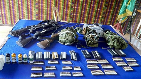 ZAMBOANGA. Joint military and police operatives arrest four persons and seize high-powered firearms for violation of the Gun-Free and Peace-Centered Community ordinance during a security operation Friday, February 27, in Bagsak village, Talipao, Sulu.