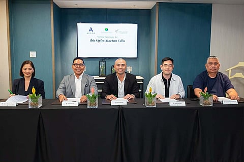 From left: Maria Manlulu Garcia, Cluster General Manager of Novotel and ibis Styles Manila Araneta City and Area General Manager, the Philippines and Kash Salvador, Director of Development, Accor; Sherwin John Uy, Ramon Carlo Yap and Engr. Joseph Pepito (Cebu Yacht Club Development Corp.)
