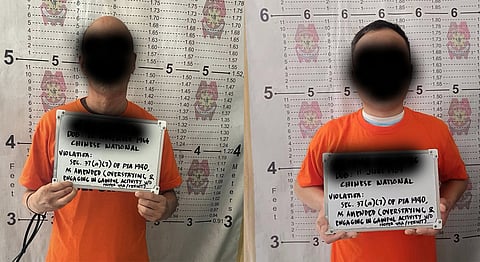 ZAMBOANGA. Lawmen arrest two Chinese nationals Tuesday, March 3, for involvement in an illegal gold processing operation in the municipality of Sibutad, Zamboanga del Norte.