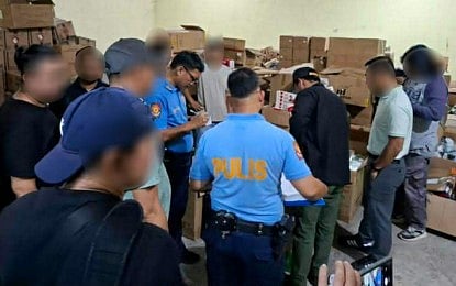 CONTRABAND. Authorities account for the counterfeit cigarettes and assorted smuggled goods confiscated during a joint enforcement operation in Plaridel, Bulacan on Thursday night (March 26, 2026). The confiscated items were estimated to be worth PHP1.9 million. (Photo courtesy of PRO-3)