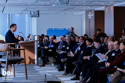 Trade Undersecretary and Board of Investments (BOI) Managing Head Ceferino S. Rodolfo delivers his keynote message during the “Building Integrated and Resilient Industrial Ecosystems: Advancing Growth through Philippines-Canada Cooperation on Strategic Industries” business and investments forum.