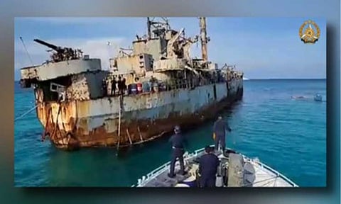 The BRP Sierra Madre (LS-57) in Ayungin Shoal in the West Philippine Sea (File photo courtesy of the Armed Forces of the Philippines)