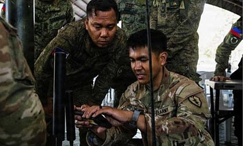 ELECTRONIC WARFARE DRILLS. Philippine Army (PA) and US Army Pacific 25th Infantry Division personnel take part in the electronic warfare training activity, as part of the ongoing "Salaknib" Phase 1 in Fort Magsaysay, Nueva Ecija in this undated photo. Troops from both armies also conducted electronic warfare training that focused on foundational proficiency, individual skills and team integration that ensured tactical signature management and communication resiliency in contested environments. (Photo courtesy of the Philippine Army)