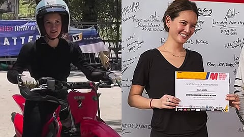 Ellen Adarna takes motorcycle driving lessons
