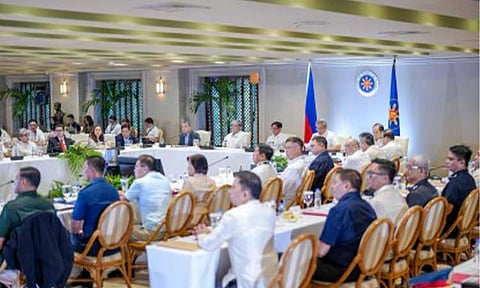 ENHANCING COOPERATION. President Ferdinand R. Marcos Jr. leads the 1st Joint National Peace and Order Council - Regional Peace and Order Councils Meeting for 2026 at Malacañan Palace on Wednesday (April 29, 2026), emphasizing stronger cooperation between national and local governments to curb crime and speed up emergency response. He cited the need to maximize the use of technology and strengthen community engagement in crime prevention. (Photo from PBBM's Facebook)