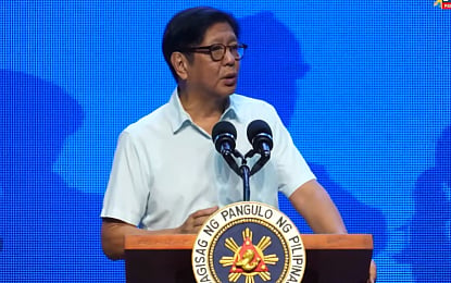 JOBS FOR ALL. President Ferdinand R. Marcos Jr. leads the 124th Labor Day Celebration “Disenteng Trabaho Para sa Lahat: Iisang Hangarin, Bagong Pilipinas Sama-Samang Mararating,” at KCC Convention And Events Cente in General Santos City on Friday (May 1, 2026). He outlined ongoing government efforts to help more Filipinos secure decent jobs. (Photo courtesy of RTVM)