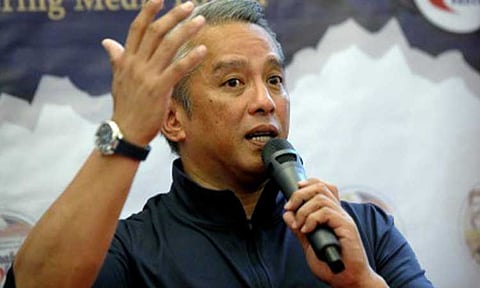 CONFIDENT. Interior Secretary Jonvic Remulla guests at the Kapihan ng Samahang Plaridel forum at Rizal Park Hotel in Manila on Friday (May 8, 2026). He expressed confidence that authorities would eventually arrest fugitives former lawmaker Zaldy Co, businessman Charlie "Atong" Ang and former presidential spokesperson Harry Roque. (PNA photo by Yancy Lim)