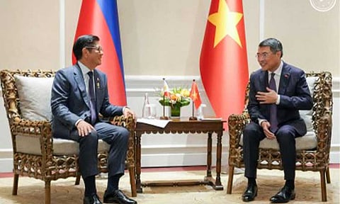 RICE DEAL. Philippine President Ferdinand R. Marcos Jr. (left) and Vietnamese Prime Minister Lê Minh Hưng hold a bilateral meeting on Thursday (May 7, 2026) on the sidelines of the 48th ASEAN Summit and Related Meetings in Cebu. The two leaders agreed to establish a long-term rice trade mechanism to ensure stable supply and strengthen food security cooperation between the Philippines and Vietnam. (Photo courtesy of PCO)