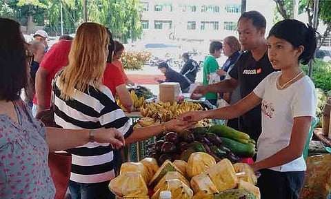 ORGANIC FARMERS' MARKET. Dabawenyos flock to the organic farmers’ market at Rizal Park beside Davao City Hall on May 14, supporting local farmers while buying fresh, chemical-free produce.