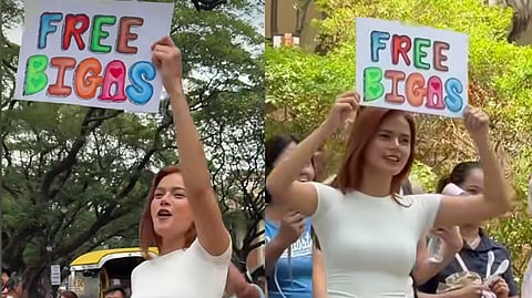Maris Racal gives rice to jeepney drivers