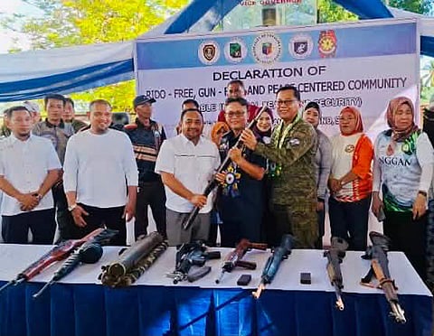 ZAMBOANGA. The voluntary handover of high-powered firearms by concerned civilians highlights the declaration Friday, May 21, 2026, of Panglima Estino town in the province of Sulu as a Rido-Free, Gun-Free, and Peace-Centered Community.