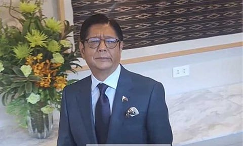 IN DISBELIEF. President Ferdinand R. Marcos Jr. reacts after being asked about Senator Imee Marcos’ claim of an alleged “no-election” scenario in 2028, before boarding his flight to Japan for a four-day state visit on May 26, 2026. Marcos on Friday (May 29, 2026) dismissed claims that he is pushing for Charter change to extend his stay in power, calling the allegations “fake news” and saying no such discussions have taken place. (MPC photo)