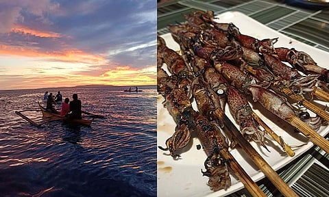Squidding at sunset in Pintuyan, Southern Leyte