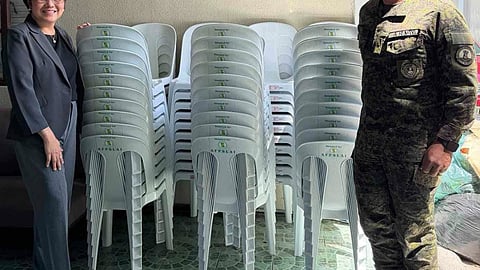 1102Bde receives 70 monoblock chairs from AFPSLAI