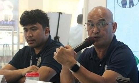 BIMP-EAGA GAMES. Davao City Sports Development Division of the City Mayor’s Office executive program director Charlie Roscios speaks during the Davao Sportswriters Association Forum at The Annex of SM City Davao on June 11, 2026. Beside him is fellow city sports official Nestor Navarro Jr.