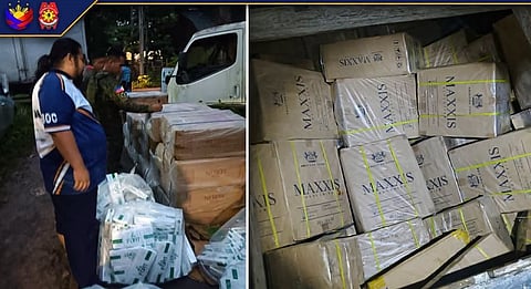 PALAWAN. Police seize more than P104.6 million worth of suspected smuggled cigarettes and arrested seven individuals in separate anti-smuggling operations in Palawan and Zamboanga del Sur.