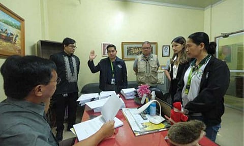 PROTECTING FARMERS. Agriculture Secretary Francisco Tiu Laurel Jr. on Thursday (Aug. 6, 2026) joins the legal team as a criminal complaint is filed against the DQB Green Agricultural Products Trading for the alleged violations of provisions of Presidential Decree No. 1144 at the Office of the Provincial Prosecutor, Kidapawan, Cotabato. Tiu Laurel said the move seeks to protect the livelihoods of farmers and the welfare of consumers. (Photo courtesy of DA)
