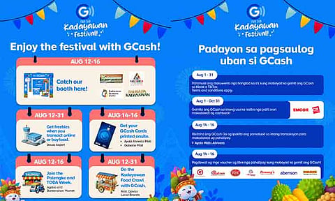 Enjoy the Kadayawan Festival with GCash! GCash joins Davao’s Kadayawan Festival with on-ground activities, merchant promos, cashback offers, and the Kadayawan Food Crawl from August 12 to 16, 2026.