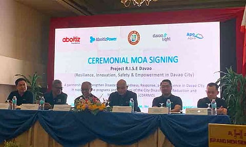 The City Government of Davao and the Aboitiz Group have strengthened their partnership on disaster preparedness and response through the launch of Project Resilience, Innovation, Safety, and Empowerment (RISE) Davao earlier this week. The initiative, which seeks to enhance the city’s disaster risk reduction and management capabilities through technology and private-sector support, was formalized through a Memorandum of Agreement (MOA) signed on August 12 at the Grand Menseng Hotel on Magallanes Street, Davao City.