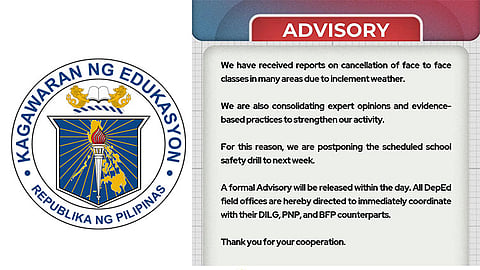 DepEd postpones school safety drills