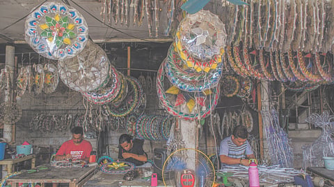 Capiz lanterns signal Christmas season