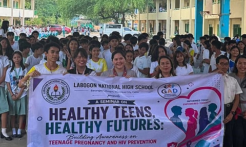 AROUND 300 Grade 9 students of Labogon National High School (LNHS) attended a seminar on teenage pregnancy and HIV prevention on Aug. 26, 2026. /