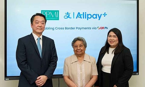 (L-R) Danny Chung, General Manager of Alipay+ Global Growth Center, Ant International; Carmelita “Melit” Araneta, General Manager of Philippine Payments Management Inc.; Atty. Bridget Rose M. Mesina-Romero, Director, Payments Policy and Development Department, Bangko Sentral ng Pilipinas.