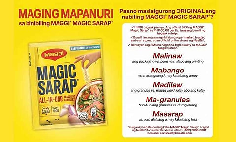 Nestlé Philippines, Inc. lauds the Philippine National Police Criminal Investigation and Detection Group (PNP-CIDG), the National Bureau of Investigation (NBI), and local law enforcement units for their coordinated operations against counterfeit MAGGI Magic Sarap products across Luzon, Visayas, and Mindanao.