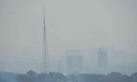 In this file photo, haze blanketed Davao City, caused by forest fires in Sumatra and Kalimantan, Indonesia. The photos were taken from Jack’s Ridge, Shrine Hills, Matina, Davao City at around 8:00 a.m. on Sept. 19, 2019.