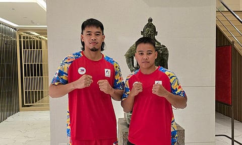 SIDE BY SIDE, ONE DREAM. Philippine boxing siblings Norlan and Nesthy Petecio pose during a recent training camp in Thailand as they prepare to fulfill a shared dream of representing the Philippines together at the 20th Asian Games in Aichi-Nagoya, Japan. The two-week camp was part of the national team’s buildup for the Games.