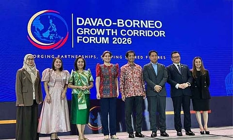 BRIDGING MINDANAO AND BORNEO. Vice President Sara Duterte speaks during the Davao-Borneo Growth Corridor Forum 2026 at the SMX Convention Center, SM Lanang Premier, Davao City, on Friday, Sept. 18, 2026. Duterte called for stronger cross-border cooperation between Mindanao and Borneo to expand trade, investment, and opportunities.