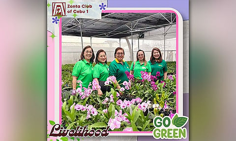 SMILES. Our Zontian Zisters perfectly blending in with the beautiful Orchidarium during our Go Green and Livelihood activity.