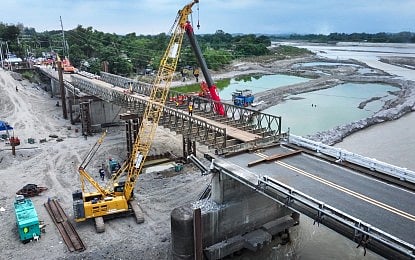 WEIGHT LIMIT. The Agana Bridge in Tarlac City is set to reopen to pedestrians and light vehicles Monday (Sept. 21, 2026) or Tuesday (Sept. 22), according to Department of Public Works and Highways Secretary Vince Dizon, who inspected the structure on Sunday (Sept. 20). A 10-ton weight limit will be imposed on vehicles crossing the Agana Bridge. (Photo courtesy of DPWH)