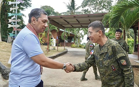 ZAMBOANGA. Brigadier General Emmanuel Cabasan, 1103rd Infantry Brigade commander (right), welcomes the Commission on Audit team headed by State Auditor III Arshid Julkipli (left), during an audit engagement at the brigade headquarters on Wednesday, September 16, to review and validate its financial, administrative and operational documents.
