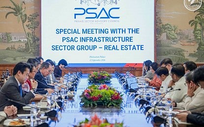 MEETING AT MALACANAN. President Ferdinand R. Marcos Jr. meets with the Private Sector Advisory Council (PSAC) Infrastructure Sector Group–Real Estate at Malacañan Palace in Manila on Tuesday (Sept. 22, 2026) to discuss the challenges and opportunities in the real estate sector. The meeting focused on measures aimed at making housing more affordable, improving property valuation, and strengthening investment and growth in the sector. (Photo courtesy of the Presidential Communications Office)