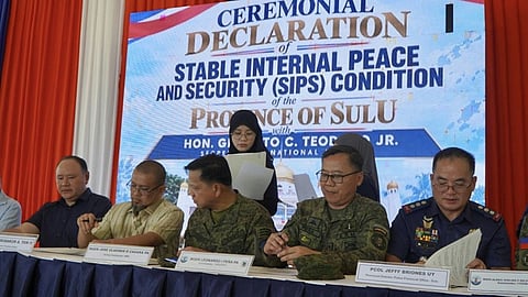 Sulu declared stable in peace, security