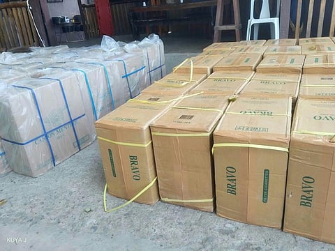 ZAMBOANGA. Lawmen recover some P10.8 million worth of smuggled cigarettes during a law enforcement operation on Wednesday, September 30, along the shoreline near Puerto Villa, Patalon village, Zamboanga City.