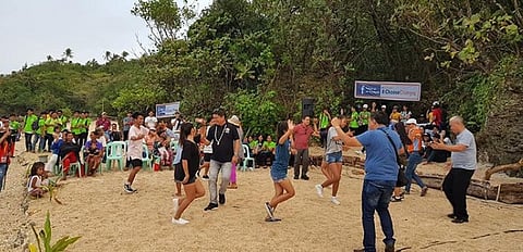 EASTERN SAMAR. Governor Marcelo Ferdinand Picardal (in dark polo shirt) leads the official launching of "Kura-cha Mardi Gras" 2019 at the campsite-themed Hilangagan Beach in Punta Maria, Borongan City on March 25. (Photo courtesy of Franklin Robedizo)