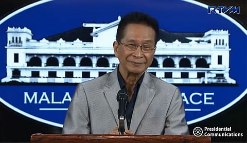 MANILA. Presidential Spokesperson Salvador Panelo assures in a press briefing Thursday, April 11, that the state forces are always on alert and ready to deal with security threats. (Screenshot from RTVM video)