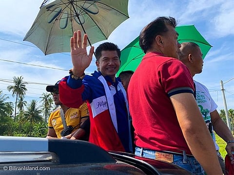 BILIRAN. Senatorial candidate Glenn Chong visits Biliran Province. (Photo courtesy of Biliran Island Facebook page)
