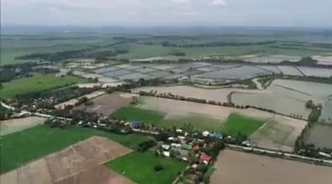 NEGROS. A screen shot of the video taken by the Office of the Provincial Agriculturist showing the flooded rice fields in Valladolid town in Negros Occidental during the recent onslaught of Tropical Storm Falcon. (Contributed photo)