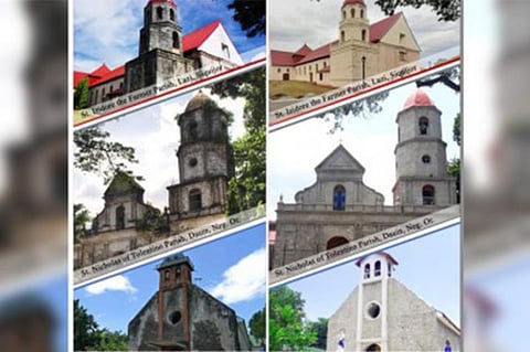 BEFORE AND AFTER. The three churches in Lazi (Siquijor), Dauin and Zamboanguita in Negros Oriental that have been restored and are ready for turnover today and on Thursday. These are funded by the National Historical Commission of the Philippines with a total estimated amount of PHP67 million. (Photo courtesy of Msgr. Julius Heruela/Commission on Church Cultural Heritage via PNA)