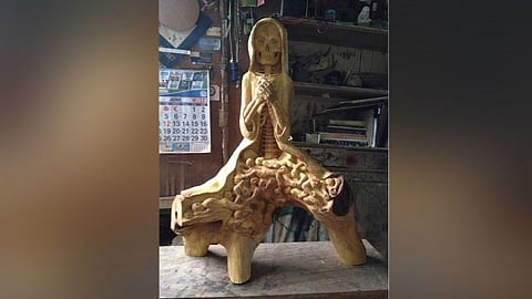 DAVAO. Just two of the artworks to be exhibited in the MindanaoArt with the theme: Traversing the River of Creativity. (Photo by Stella A. Estremera)
