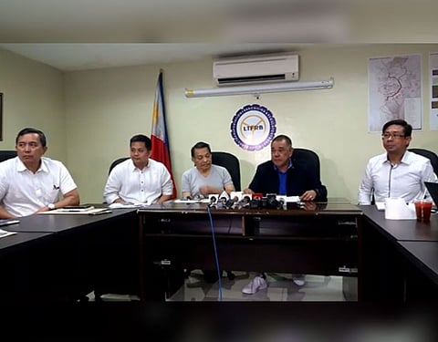 MANILA. Land Transportation Franchising and Regulatory Board (LTFRB) board member and technical working group (TWG) for motorcycle taxis chairman Antonio Gardiola (second from right) and other TWG officials hold a press conference on Tuesday afternoon, January 7, 2020. (Photo grabbed from LTFRB video)