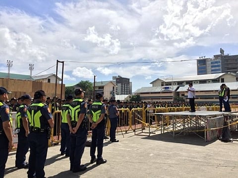 CEBU. Around 1,600 police personnel will be deployed starting Wednesday evening, January 8, in preparation for the start of the novena masses at the Basilica Minore del Santo NiƱo on Thursday, January 9. (Photo by Jerra Librea)