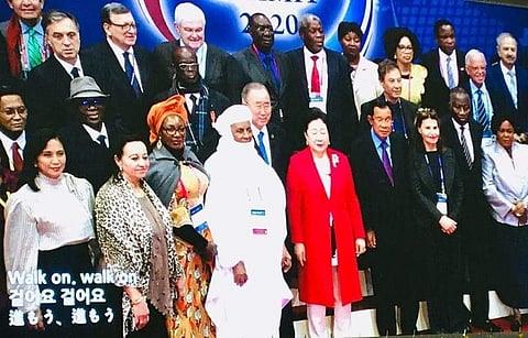 KOREA. Vice President Leni Robredo (extreme left) is one of the dignitaries standing on stage. (Photo by Debb Bautista)